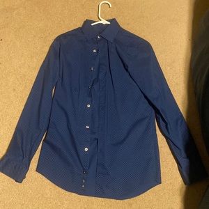 Semi formal white dotted men’s button up